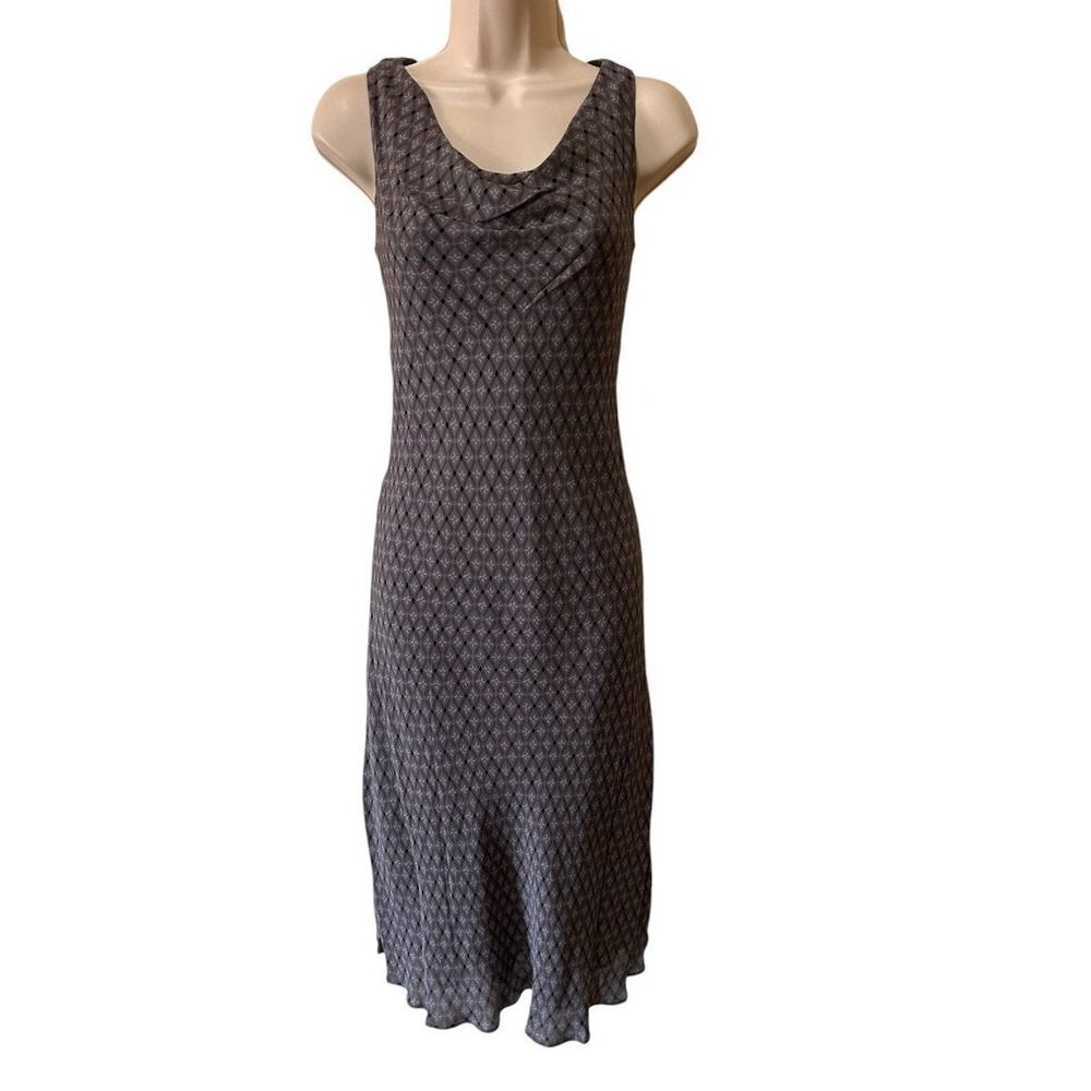 Charter Club‎ Silk Dress Sleeveless Cowl Neck Diamond Pattern Petite 2P